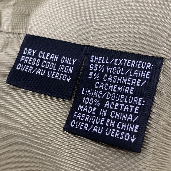 Ellen Tracy sage green blazer lined 3/4 sleeves wool cashmere blend 2 button - Picture 5 of 7